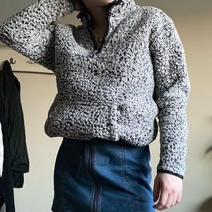 Cute grey fuzzy quarter zip